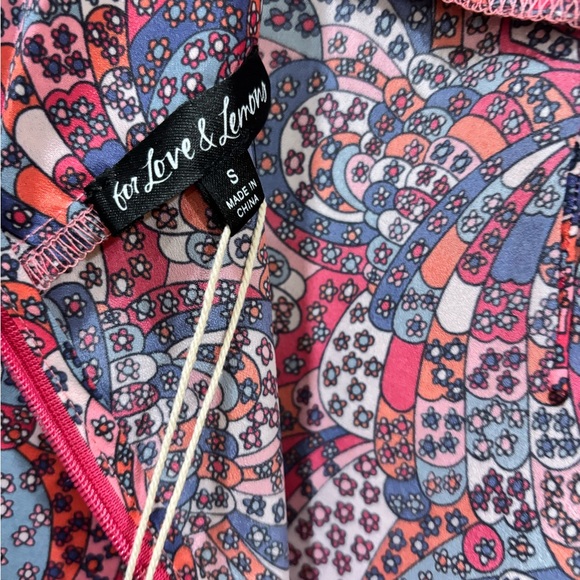 For Love And Lemons Floral Long Sleeve Dress - Pink and Purple - Picture 2 of 5